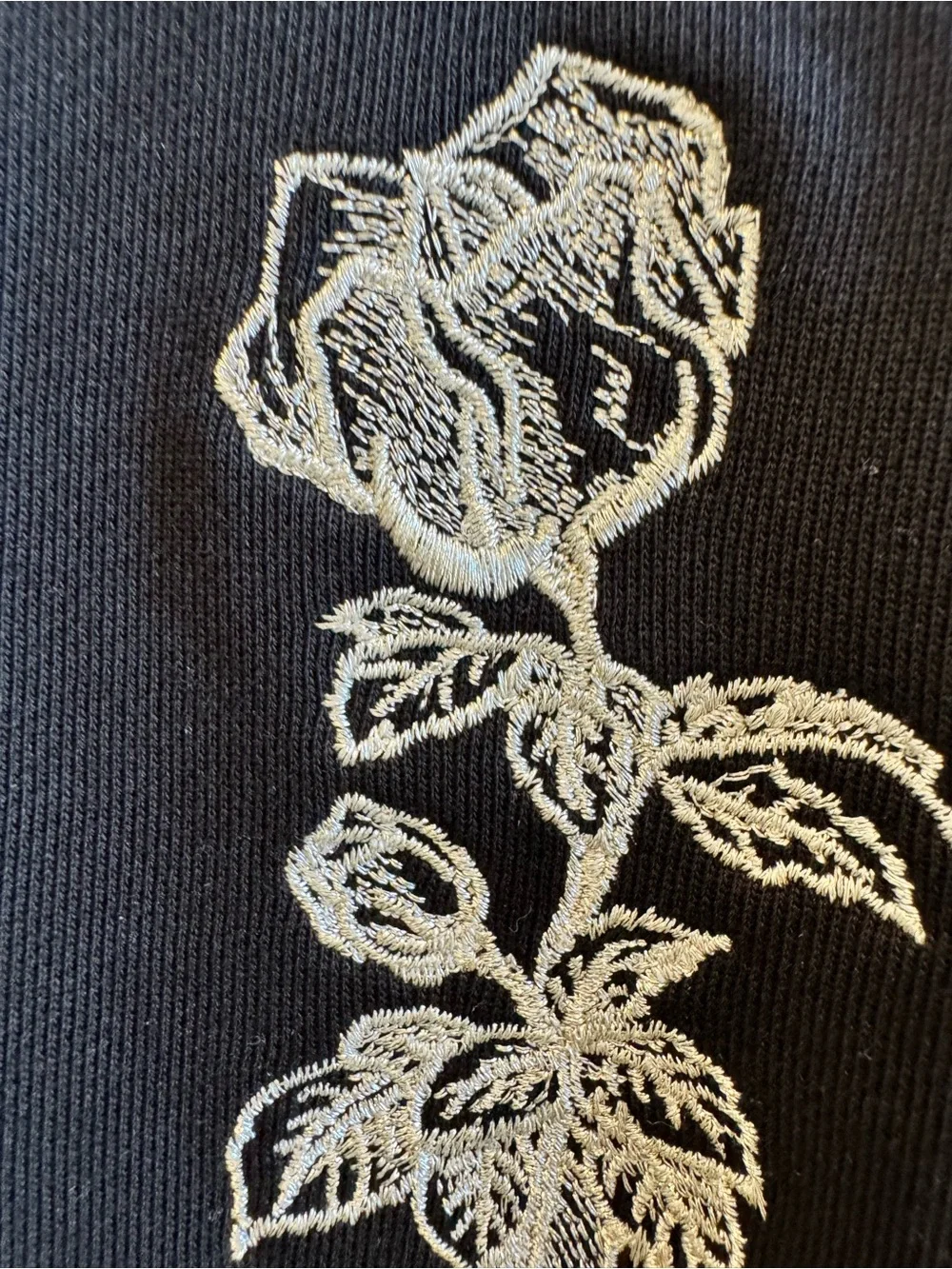 Cinq à Sept Embellished Sweatshirt Mon Amour Brandy Women’s S Black Crew Cotton.